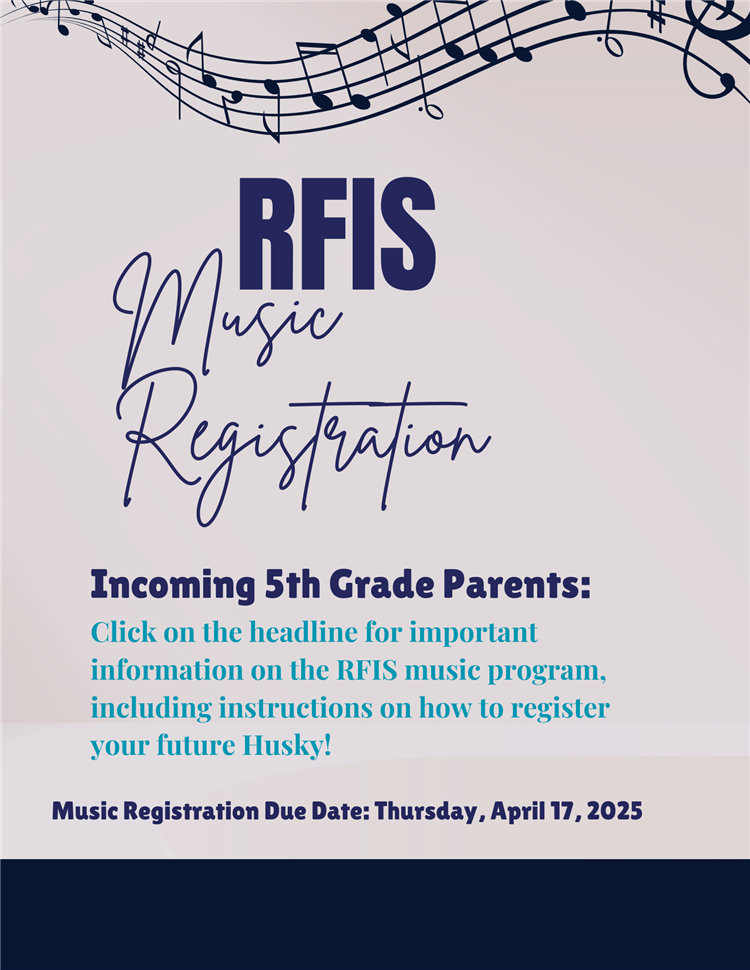  Incoming 5th Graders - Music Registration